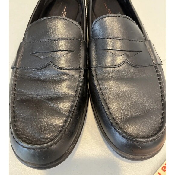 Rockport Mens 10.5 M Walkability Trutech Black Leather Penny Loafer Dress Shoes - Picture 9 of 16